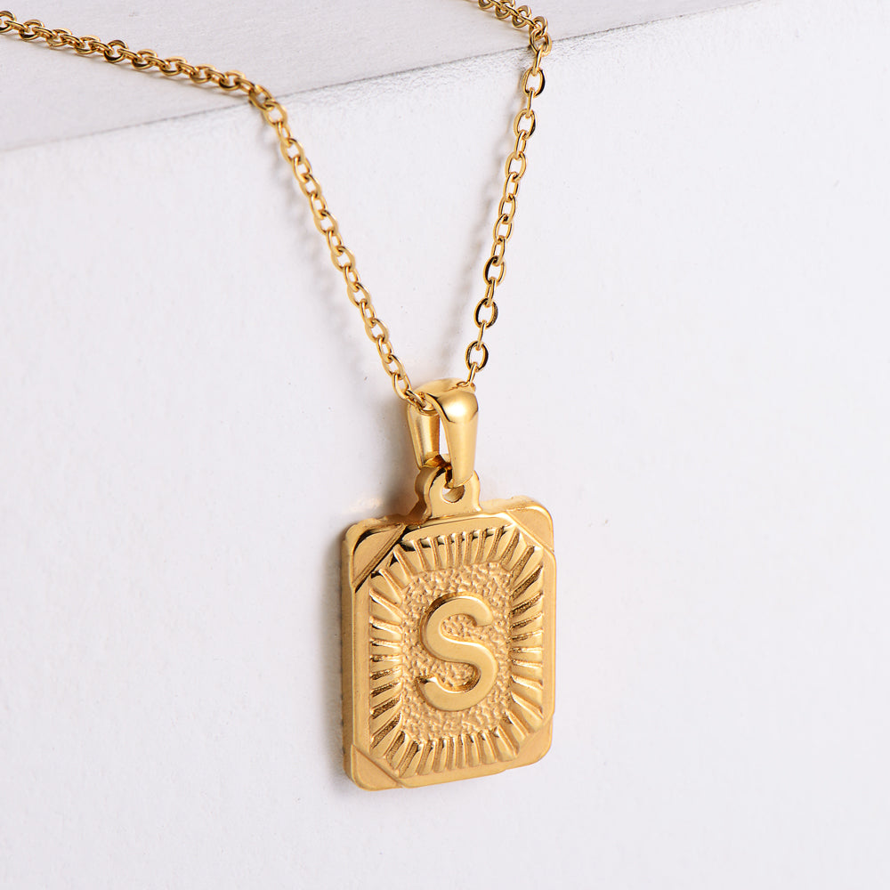 Sunburst Initial Necklace