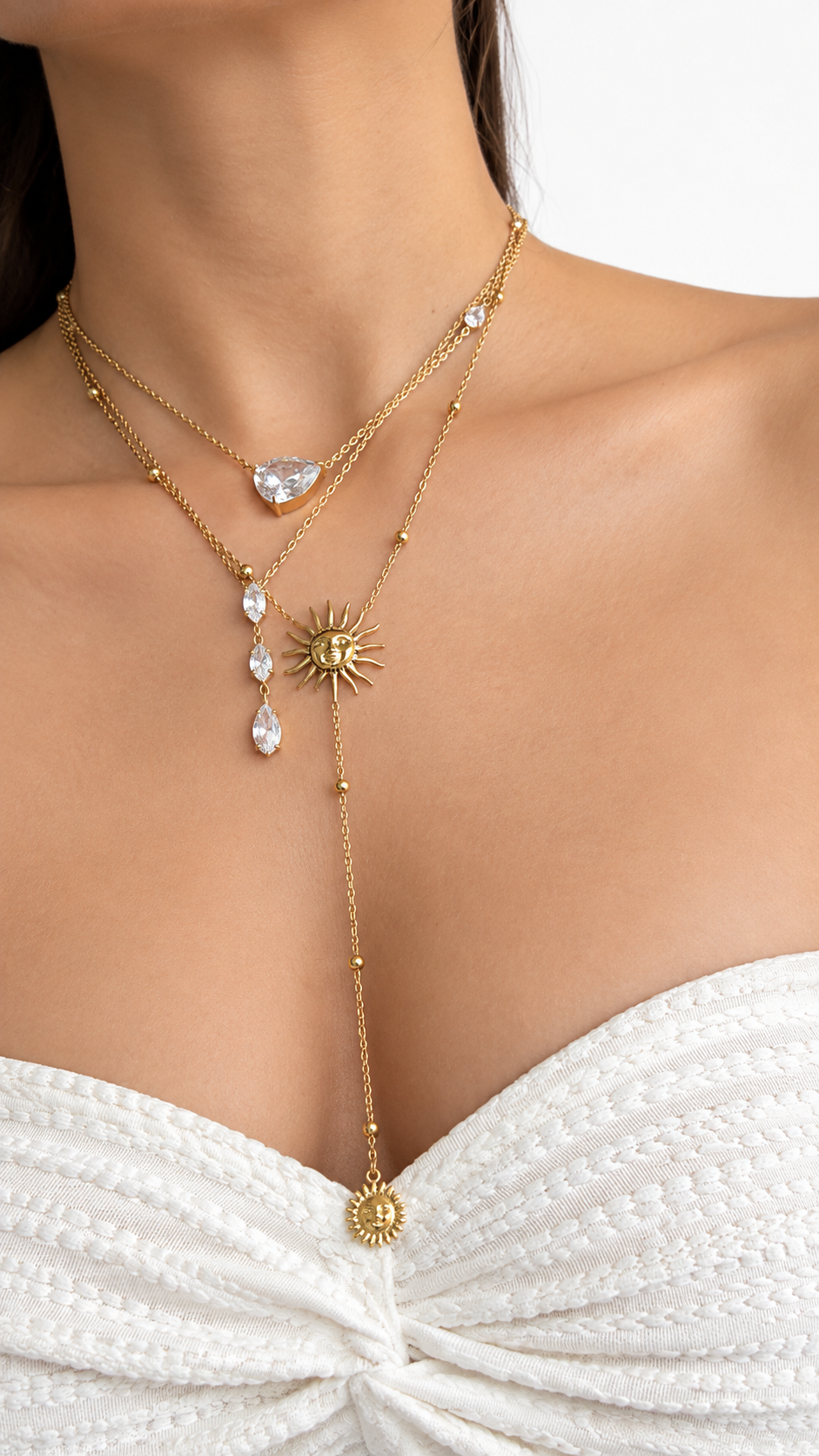 Clara Sunburst Y-Necklace