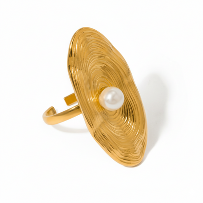 Wave Pearl Ring
