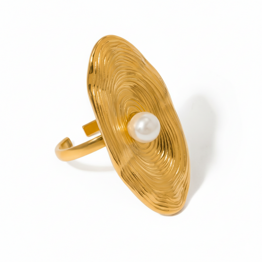 Wave Pearl Ring